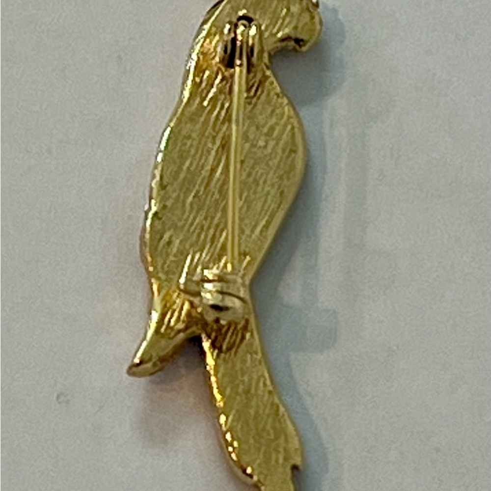 Vintage Rhinestone Parrot Brooch - Picture 4 of 6